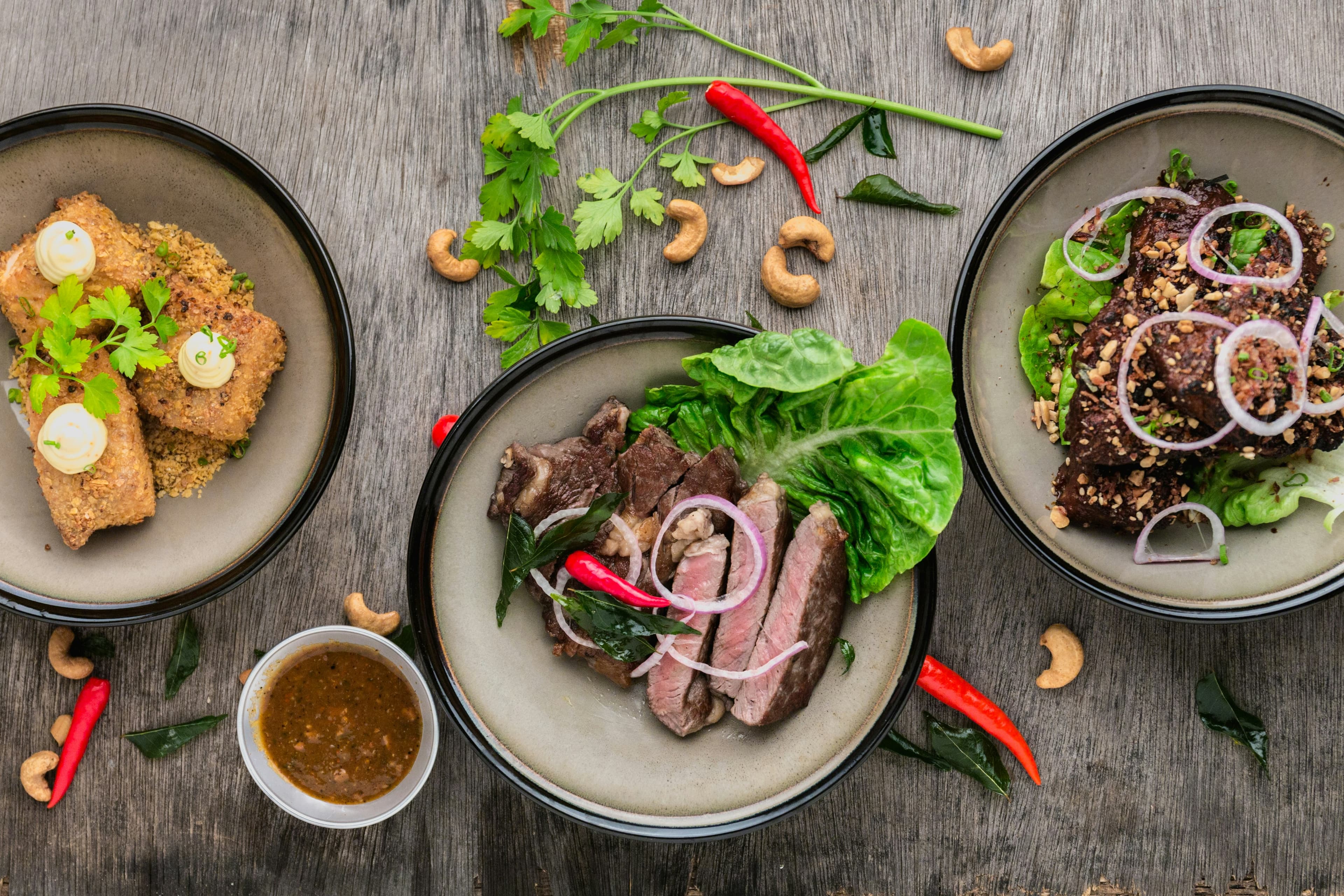 A table loaded with freshly made dishes